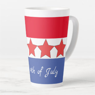 Patriottische Rood Wit en Blauw 4 juli Feest Latte Mok