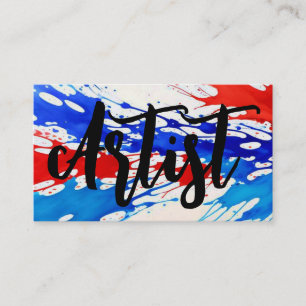 Patriottische Rood Wit en Blauw Artiest Visitekaartje