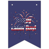 Patriottische Rood Wit en Blauw Happy Labor Day Vlaggetjes (Derde vlag)