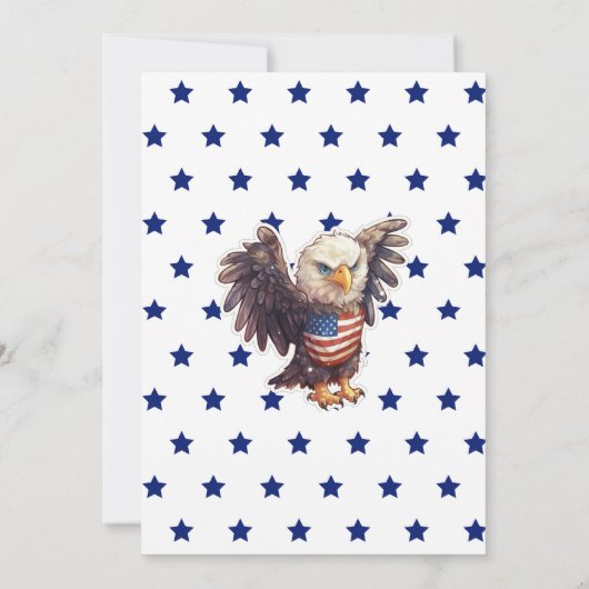 Patriottische Rood Wit en Blauw Memorial Day Picni Kaart (Achterkant)