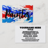 Patriottische Rood Wit en Blauw Schilder Visitekaartje (Voorkant / Achterkant)