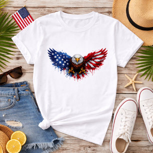 Patriottische Rood Wit en Blauw Zeearend T-shirt