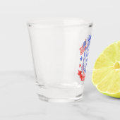 Patriottische Rood Wit & Ik Doe Bruids douche Shot Glas (Links)