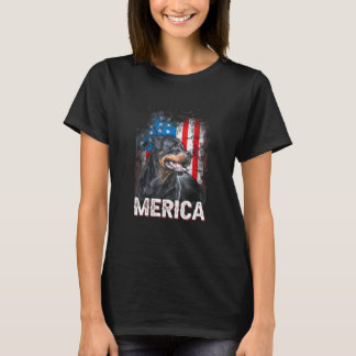 Patriottische rottweiler  Amerikaanse vlag Dog T-shirt