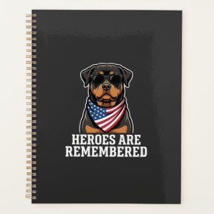 Patriottische Rottweiler Held Hond Vector Design Planner
