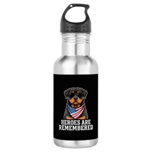 Patriottische Rottweiler Held Hond Vector Design Waterfles