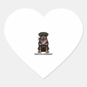 Patriottische Rottweiler Held Hond Vintage Design_ Hart Sticker
