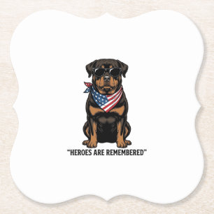 Patriottische Rottweiler Held Hond Vintage Design_ Kartonnen Onderzetters