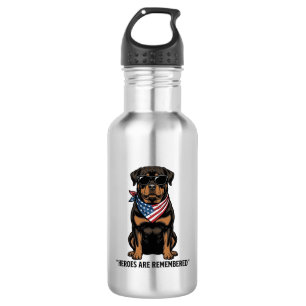 Patriottische Rottweiler Held Hond Vintage Design_ Waterfles