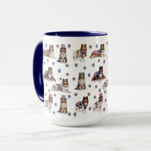 Patriottische Rough Collies