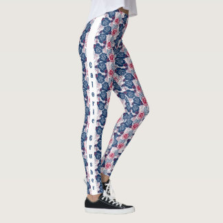 Patriottische rozen sterren - rood wit blauw MET T Leggings