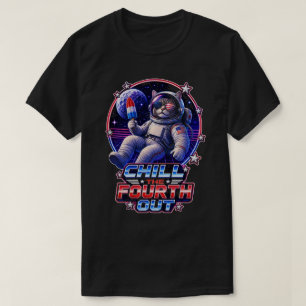Patriottische Ruimtekater 4 juli T-shirt