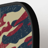 Patriottische Rustieke Amerikaanse Vlag Camo Patro Pickleball Paddle (Links Detail)