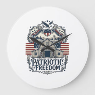 Patriottische Rustieke Schuur Bruiloft Grote Klok