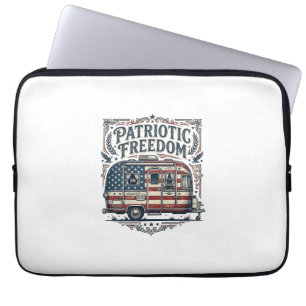 Patriottische RV-camer Vector Graphic T-shirt Laptop Sleeve