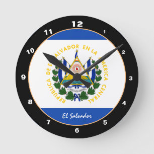 Patriottische Salvador Flag, El Salvador Home /des Ronde Klok