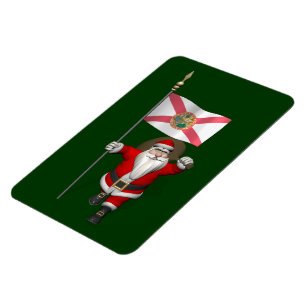 Patriottische Santa Claus Bezoek Florida Magneet