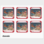 Patriottische Santa Merry Christmas Gift Stickers (Vel)