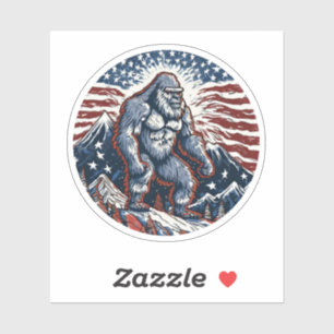 Patriottische Sasquatch, op maat gesneden vinyl St Sticker