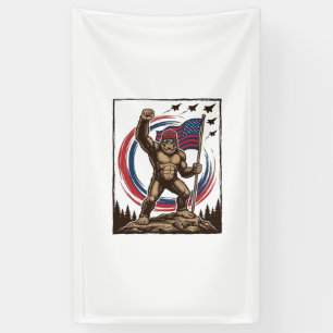Patriottische Sasquatch Vlag Vintage Spandoek
