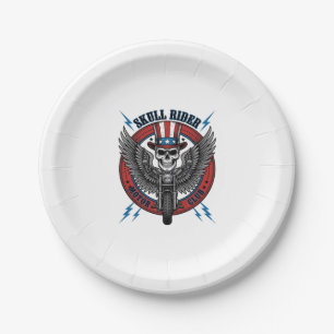 Patriottische Schedel Motor Eagle Vintage Papieren Bordje