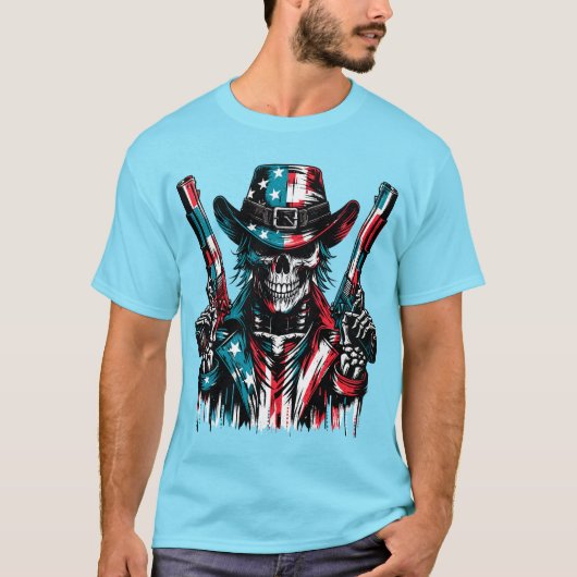 Patriottische schedel t-shirt (Voorkant)