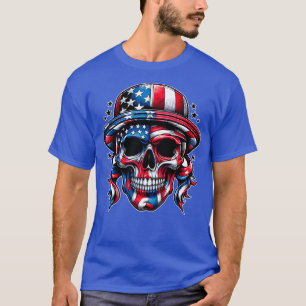 Patriottische schedel USA Skelet 4th of July US Am T-shirt