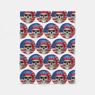 Patriottische schedelfleecedeken fleece deken