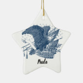  patriottische schilderende Eagle USA-vlagpijlen Keramisch Ornament (Rechts)