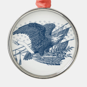  patriottische schilderende Eagle USA-vlagpijlen Metalen Ornament