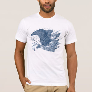  patriottische schilderende Eagle USA-vlagpijlen T-shirt
