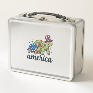 Patriottische Schildpad Amerika Vintage Gravure On