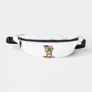 Patriottische Schildpad 'Merica Vintage Vector Heuptasje