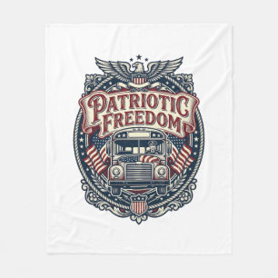 Patriottische schoolbuschauffeur fleece deken