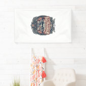 Patriottische schoolbuschauffeur spandoek (Insitu)