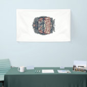 Patriottische schoolbuschauffeur spandoek (Beurs)