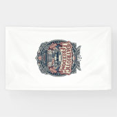 Patriottische schoolbuschauffeur spandoek (Horizontaal)