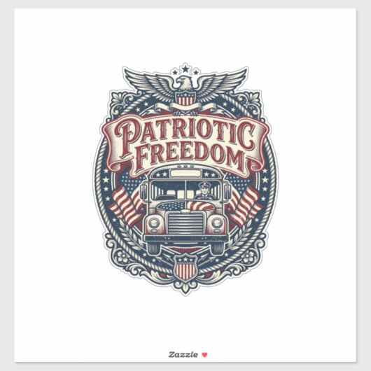 Patriottische schoolbuschauffeur sticker (Vel)