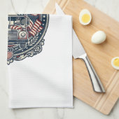 Patriottische schoolbuschauffeur theedoek (Quarter Fold)