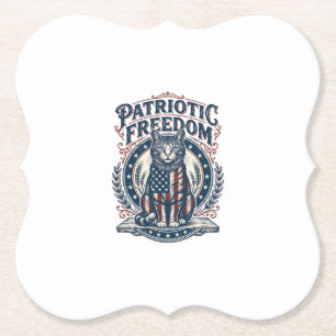 Patriottische Schuurkat Vector Grafische T-shirt_1 Kartonnen Onderzetters