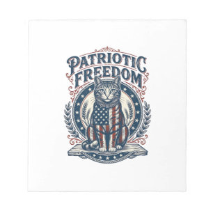Patriottische Schuurkat Vector Grafische T-shirt_1 Notitieblok