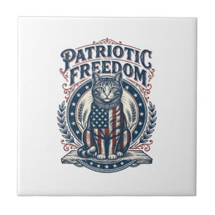 Patriottische Schuurkat Vector Grafische T-shirt_1 Tegeltje