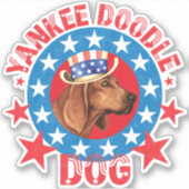 Patriottische sequbone Coonhound Vinyl Sticker (Voorkant)