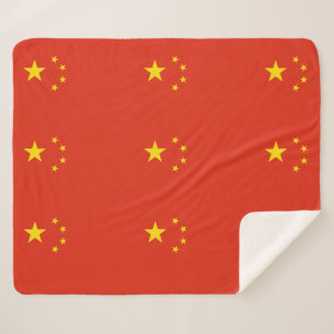 Patriottische Sherpa Blanket met Chinese vlag Sherpa Deken