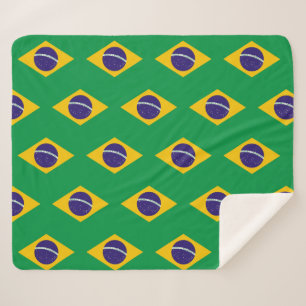 Patriottische Sherpa Blanket met vlag van Brazilië Deken