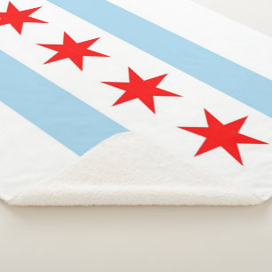 Patriottische Sherpa Blanket met vlag van Chicago Deken