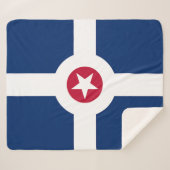 Patriottische Sherpa Blanket met vlag van Indianap Sherpa Deken (Voorkant (horizontaal))