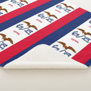 Patriottische Sherpa Blanket met vlag van Iowa Sherpa Deken