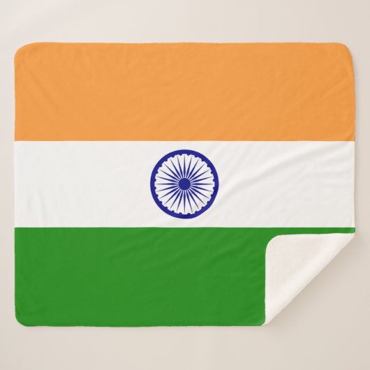 Patriottische Sherpa Deken met India vlag (Voorkant (horizontaal))
