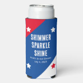 Patriottische "Shimmer Sparkle Shine" trouwgunsten (Seltzer Achterkant)